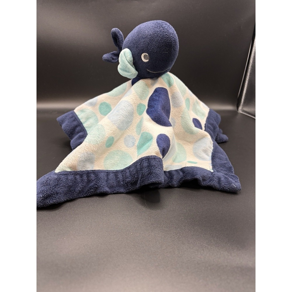 Carter's Whale Lovey Plush Baby Blanket Stuffed Animal Toy Blue 2016 Polka Dots - Picture 2 of 9